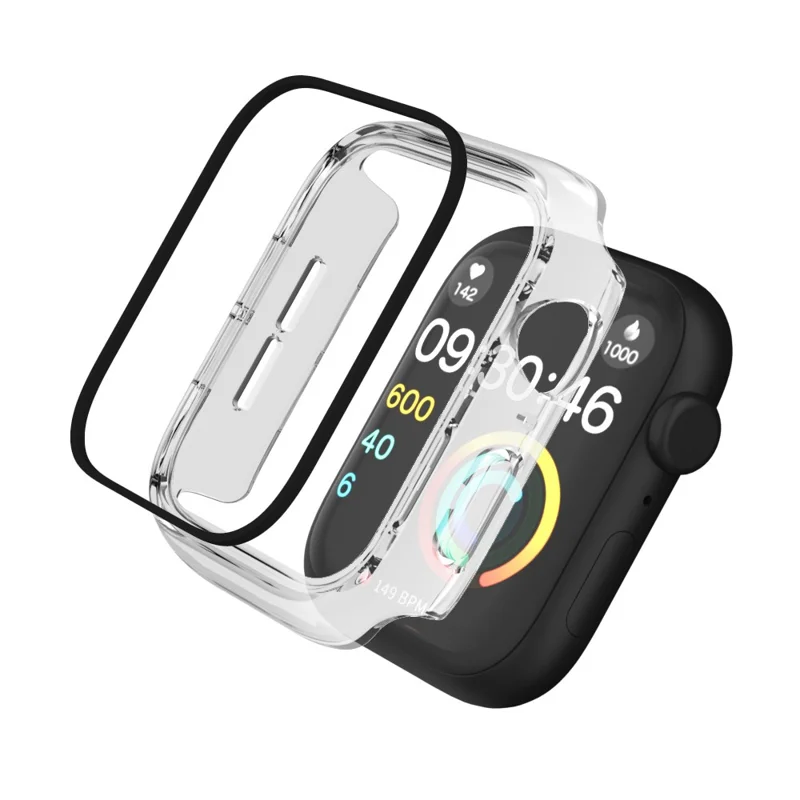 IP68 Waterproof Watch Case for Apple Watch Series 9 / 8 / 7 41mm , Tempered Glass Screen Protector PC Watch Cover - Transparent