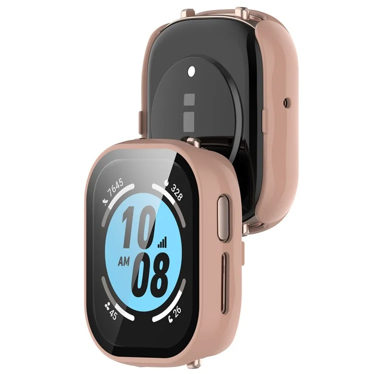 Capa Inteligente de Relógio para Honor Watch 4 TMA-L19 Capa Rígida de PC com Protetor de Tela de Vidro Temperado - Rosa