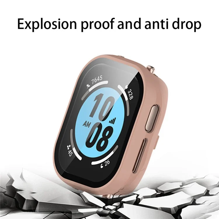Capa Inteligente de Relógio para Honor Watch 4 TMA-L19 Capa Rígida de PC com Protetor de Tela de Vidro Temperado - Rosa