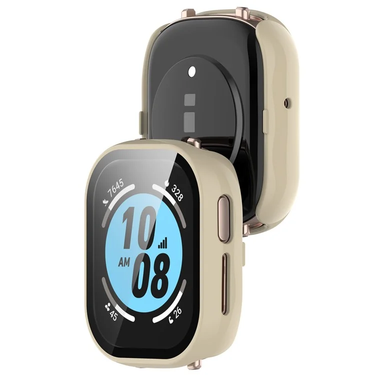 Smart Watch Case for Honor Watch 4 TMA-L19 Hard PC Case with Tempered Glass Screen Protector - Ivory White