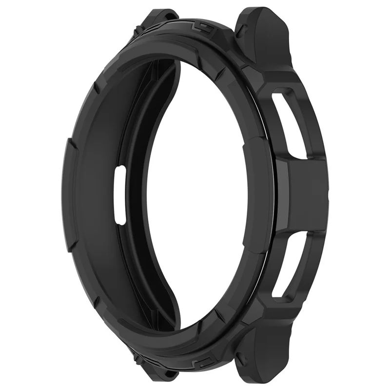 For Samsung Galaxy Watch6 Classic 43mm Watch Frame TPU Protector with Dial Panel Not Complete Covering Case - Black