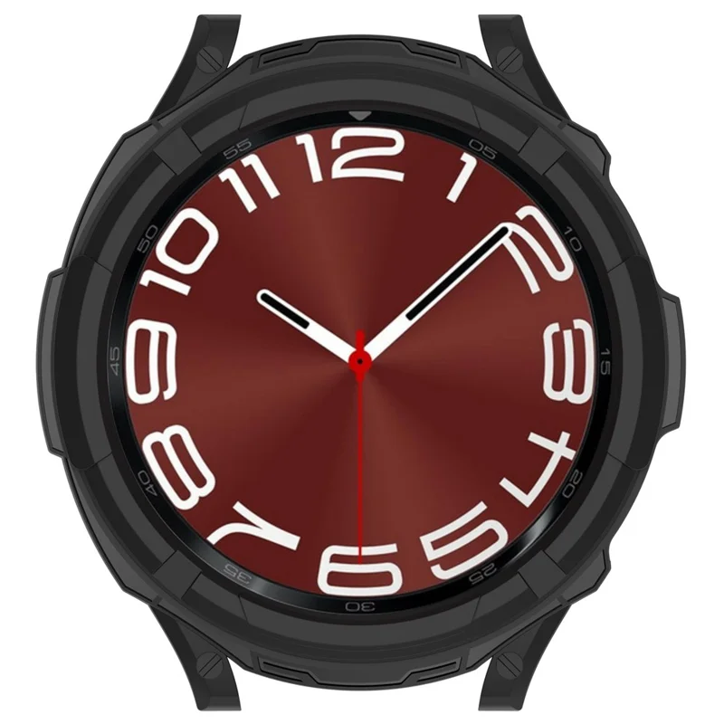 For Samsung Galaxy Watch6 Classic 43mm Watch Frame TPU Protector with Dial Panel Not Complete Covering Case - Black