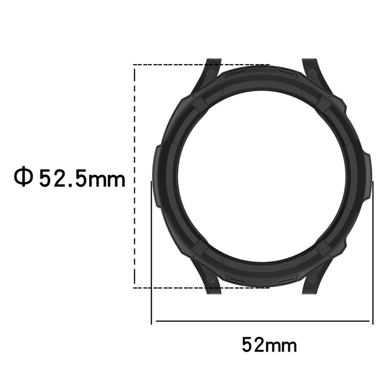 Для Samsung Galaxy Watch6 Classic 47mm TPU Watch Frame Case + Dial Panel Half-Covering Protector - Чёрный