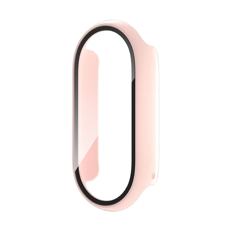 For Xiaomi Smart Band 8 Watch Cover Hard PC Overall Protective Case with Tempered Glass Screen Protector - Pink