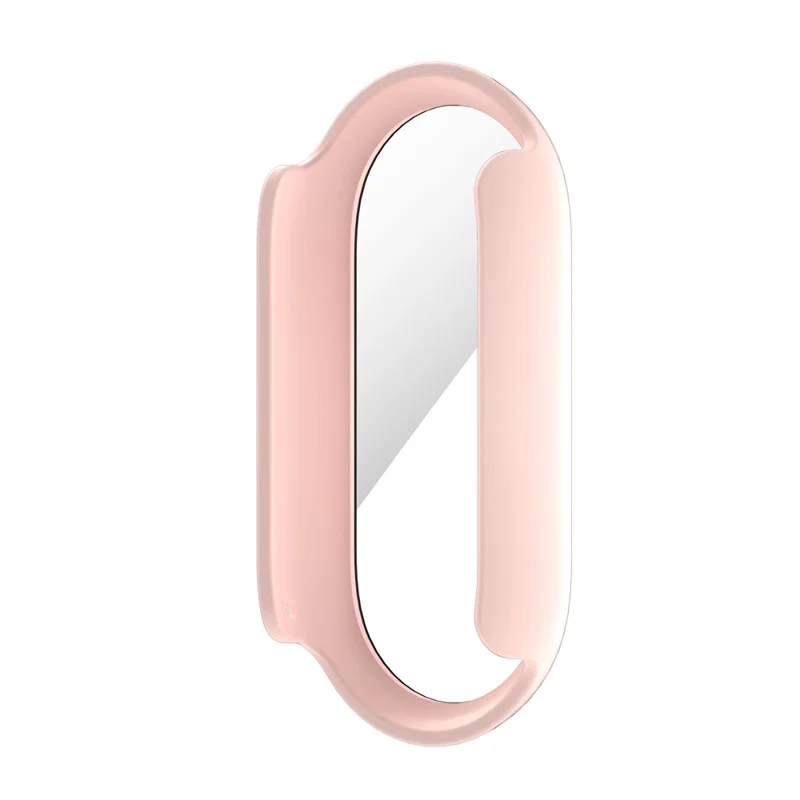 For Xiaomi Smart Band 8 Watch Cover Hard PC Overall Protective Case with Tempered Glass Screen Protector - Pink
