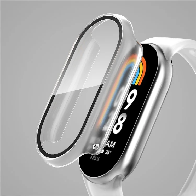Para Xiaomi Smart Band 8 Watch Cover Hard PC Overall Protective Case con Protector de Pantalla de Vidrio Templado - Transparente