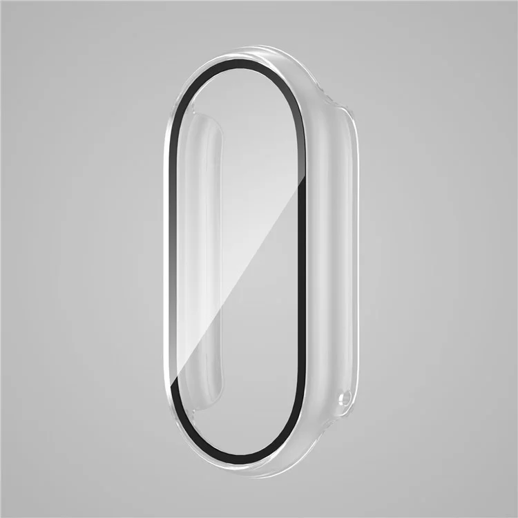 Para Xiaomi Smart Band 8 Watch Cover Hard PC Overall Protective Case con Protector de Pantalla de Vidrio Templado - Transparente