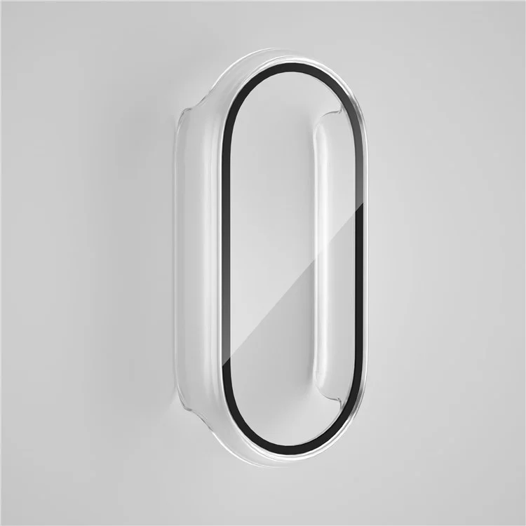 Para Xiaomi Smart Band 8 Watch Cover Hard PC Overall Protective Case con Protector de Pantalla de Vidrio Templado - Transparente