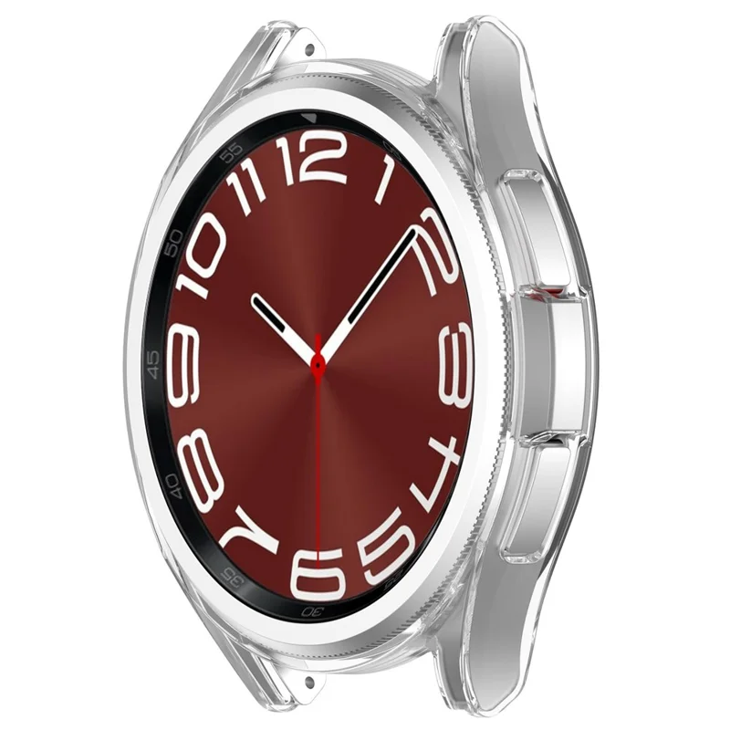 Hard PC Cover for Samsung Galaxy Watch6 Classic 47mm , Hollowed-out Anti-Scratch Watch Case - Transparent