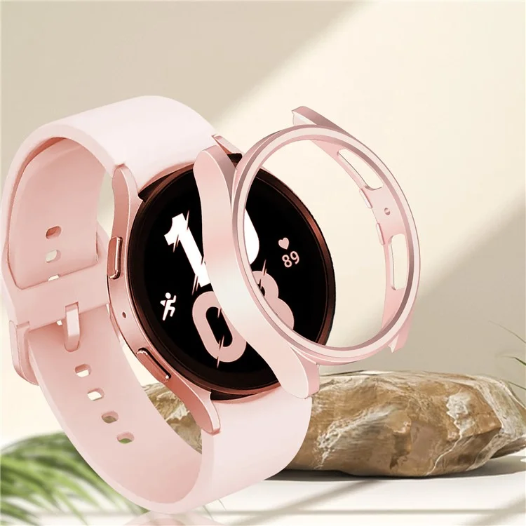 Watch Cover for Samsung Galaxy Watch6 40mm , Matte PC Protective Case Hollow Frame Protector - Rose Gold