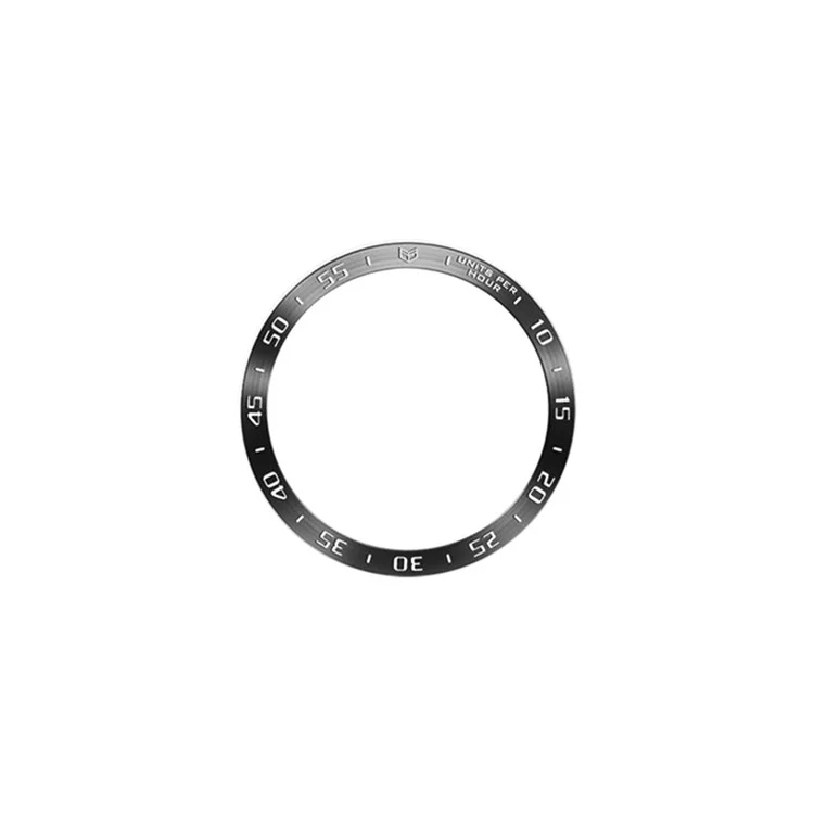Bezel Cover for Samsung Galaxy Watch6 44mm , Stainless Steel Adhesive Bezel Ring (Type A) - Black / White Characters