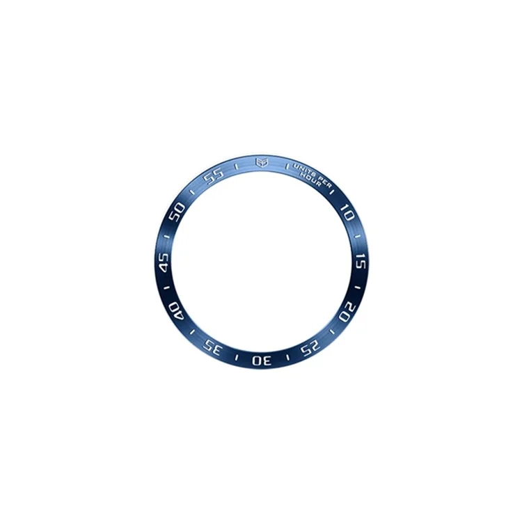 Bisel Cover para Samsung Galaxy Watch6 44 mm, anillo bisel de acero inoxidable adhesivo (Tipo A) - Azul / Caracteres plateados