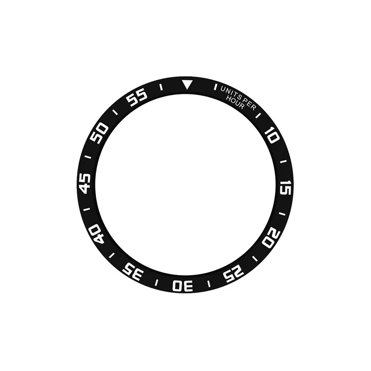 Type C Time Scale Bezel Loop for Samsung Galaxy Watch 5 Pro 45mm , Aluminum Alloy Adhesive Bezel Ring Dial Cover - Black / White Characters