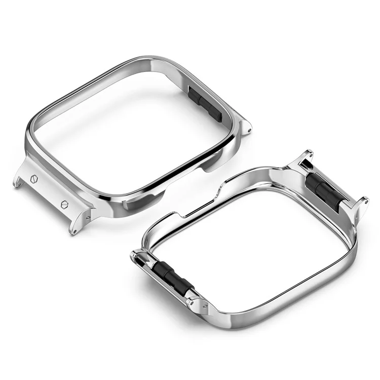 Für Xiaomi Redmi Watch 3 Active Lustrous Meta Frame Case Smartwatch Schutzhülle passt für 20-mm-Armband - Silber