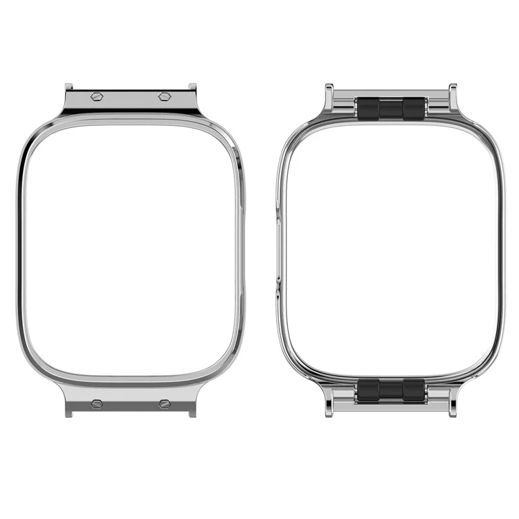 Für Xiaomi Redmi Watch 3 Active Lustrous Meta Frame Case Smartwatch Schutzhülle passt für 20-mm-Armband - Silber