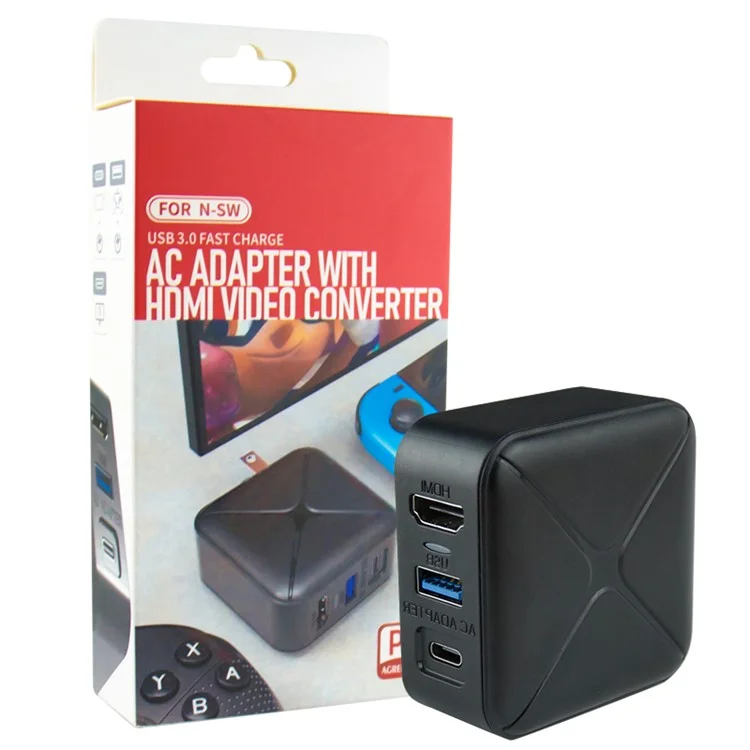 SW708 Para Nintendo Switch Game Console Screen Connection Power Adapter HD Video Converter - Plugue EUA