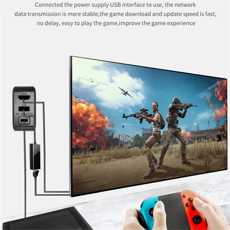 Adaptador de Alimentação e Conversor de Vídeo HD para Console de Jogo Nintendo Switch - Plug UK
