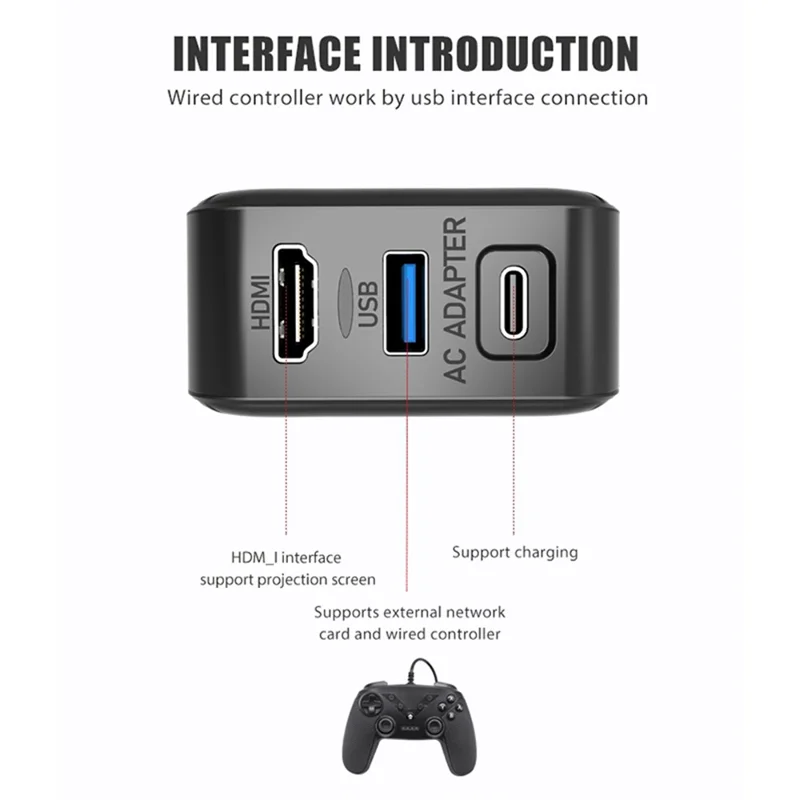 Adaptador de Alimentação e Conversor de Vídeo HD para Console de Jogo Nintendo Switch - Plug UK