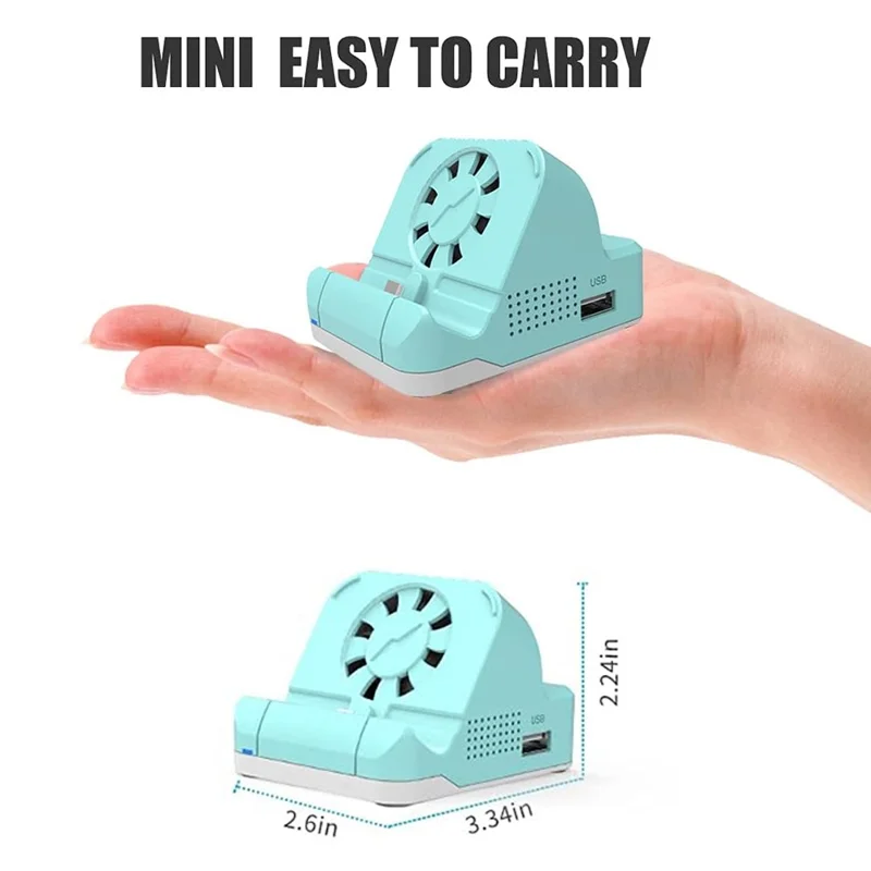 SW300 Docking Station for Nintendo Switch , Portable HD TV Dock Hub Adapter with Fan - Green