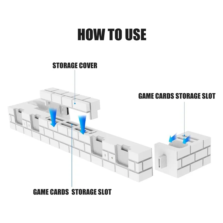 Chargeur de station d'accueil pour manette Nintendo Switch Charge rapide Dock Station pour 4 Joy-cons avec rangement pour cartes de jeu - Blanc