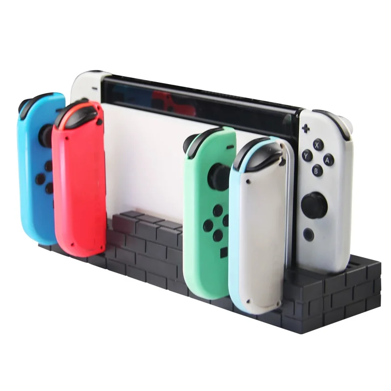 SW488 Charger Dock for Nintendo Switch Controller Fast Charging Dock Station for 4 Joy-cons with Game Cards Storage - Black