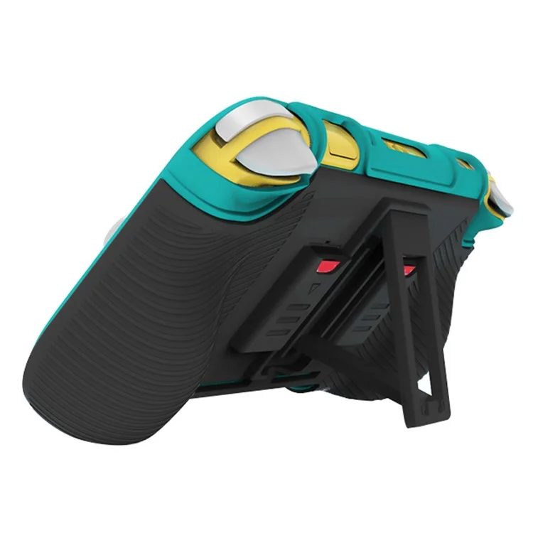SM052 2 en 1 Funda Protectora para Nintendo Switch Lite Anti-Deslizante ABS+TPU Cubierta Soporte con Ranuras para Tarjetas de Juego - Azul / Negro
