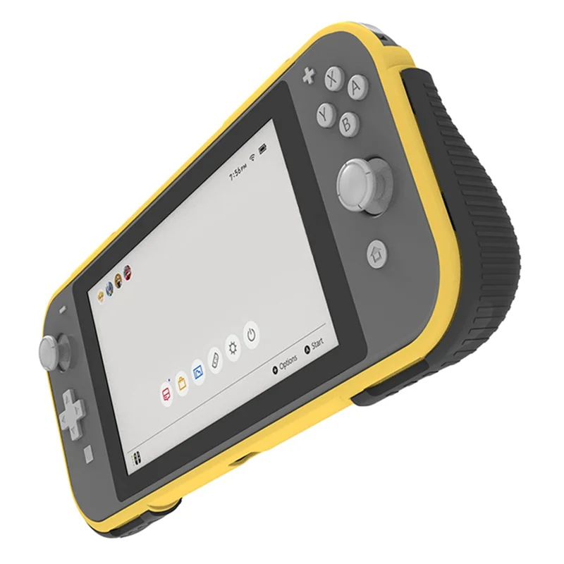 SM052 2 in 1 Protective Case for Nintendo Switch Lite Anti-Slip ABS+TPU Stand Cover with Game Card Slots - Yellow  /  Black