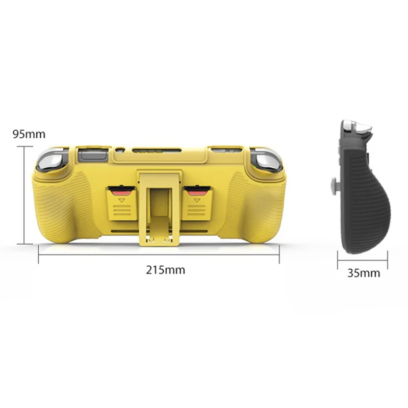 SM052 2 in 1 Protective Case for Nintendo Switch Lite Anti-Slip ABS+TPU Stand Cover with Game Card Slots - Yellow  /  Black