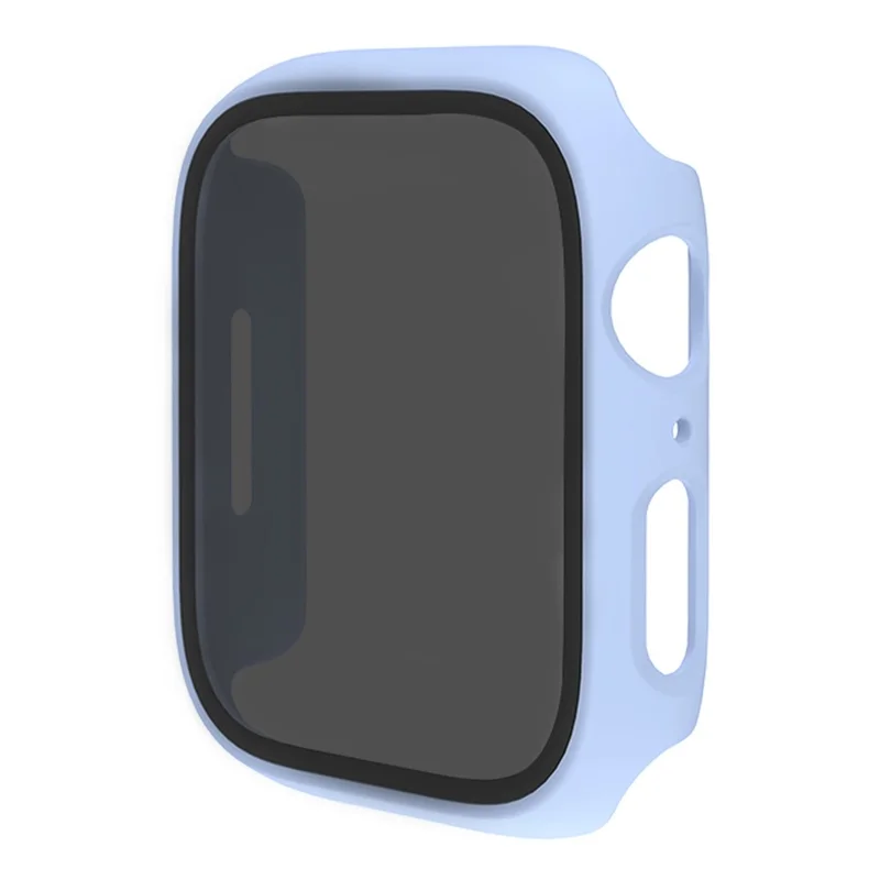 Anti-Scratch Hard PC Case for Apple Watch Series 9 / 8 / 7 41mm Integrate Protective Case with Anti-Spy Tempered Glass Screen Protector - Sea Ice Blue