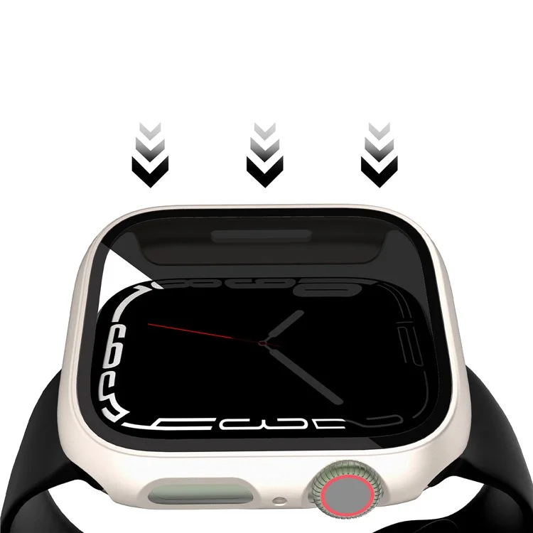 For Apple Watch Ultra 2 49mm / Ultra 49mm Anti-Peep Tempered Glass Screen Film Integrate Hard PC Case Cover - Starlight