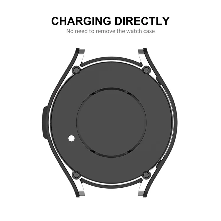 ENKAY HAT PRINCE para Samsung Galaxy Watch6 44mm Caixa Rígida de PC Revestimento Eletrolítico com Película Protetora de Tela de Vidro Temperado 9H de 0,2 mm - Starlight