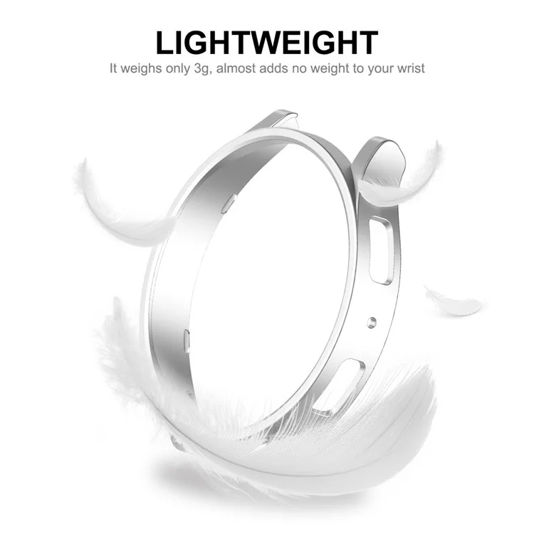 ENKAY HAT PRINCE para Samsung Galaxy Watch6 44mm Caixa Rígida de PC Revestimento Eletrolítico com Película Protetora de Tela de Vidro Temperado 9H de 0,2 mm - Starlight