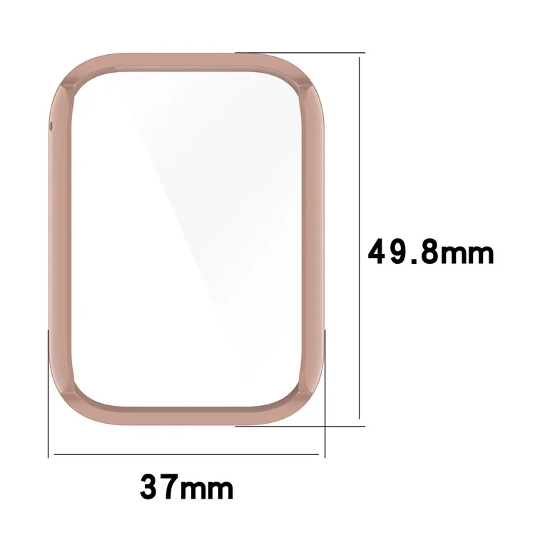 Watch Case for Xiaomi Smart Band 8 Pro , Hard PC Frame Watch Cover with Tempered Glass Screen Protector - Pink