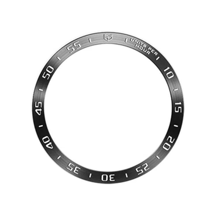 Bague de lunette de montre de type A pour Galaxy Watch6 Classic 43mm, cadre métallique stylé Boucle Couvercle adhésif avec plaque de cadran - Noir