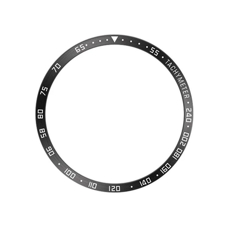 Type E Speed Scale Bezel Styling for Samsung Galaxy Watch6 Classic 47mm , Metal Bezel Ring Adhesive Cover - Black / White Characters