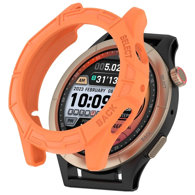 Uhrengehäuse für Huami Amazfit Cheetah / Amazfit Cheetah Pro, robuster TPU-Hohlrahmen-Deckel - Orange