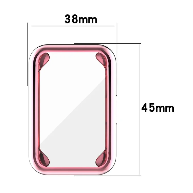 Coque de protection pour Huawei Watch Fit (TIA-B09 / TIA-B19) / Fit Special Edition (B39) / Fit New, Boîtier de montre en TPU électroplaqué - Rose