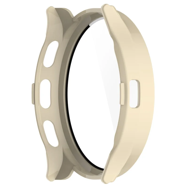 For Garmin Venu 3 PC Case with Tempered Glass Screen Protector Scratch Resistant Watch Cover - Ivory White