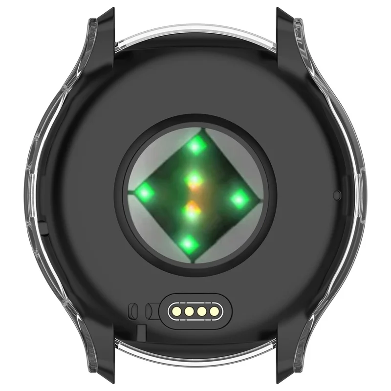 For Garmin Venu 3S Full Coverage Hard PC Watch Case Clear Cover with Tempered Glass Screen Protector - Transparent White