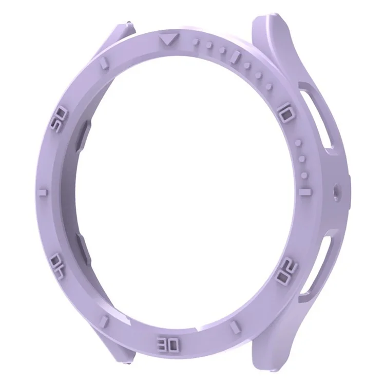 Pour Samsung Galaxy Watch6 44mm Hollow PC Watch Case Cover 3D Numeral Smart Watch Protective Case - Violet clair