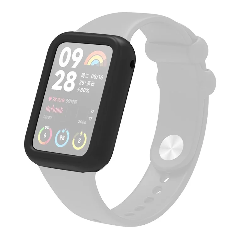 Para Xiaomi Smart Band 8 Pro Soft Silicone Case Shockproof Smart Watch Frame Cover - Preto