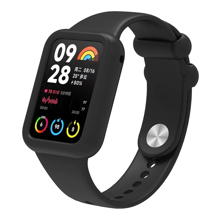 Para Xiaomi Smart Band 8 Pro Soft Silicone Case Shockproof Smart Watch Frame Cover - Preto