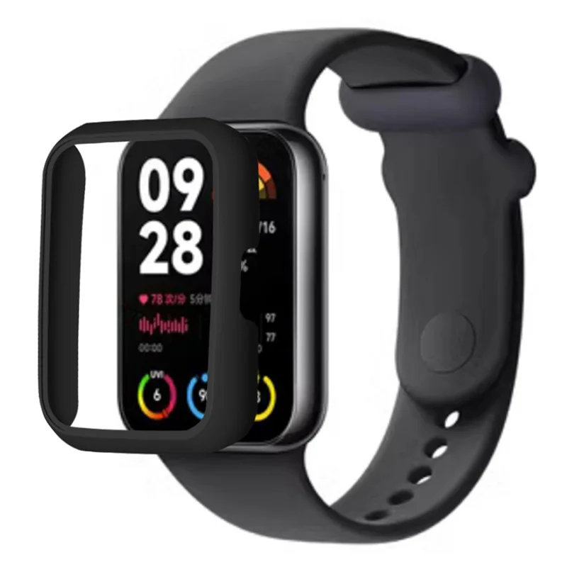 For Xiaomi Smart Band 8 Pro Watch Case Hard PC Frame Hollowed Cover - Black