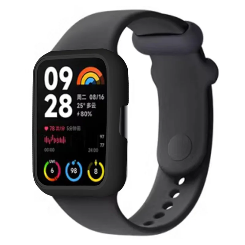 For Xiaomi Smart Band 8 Pro Watch Case Hard PC Frame Hollowed Cover - Black
