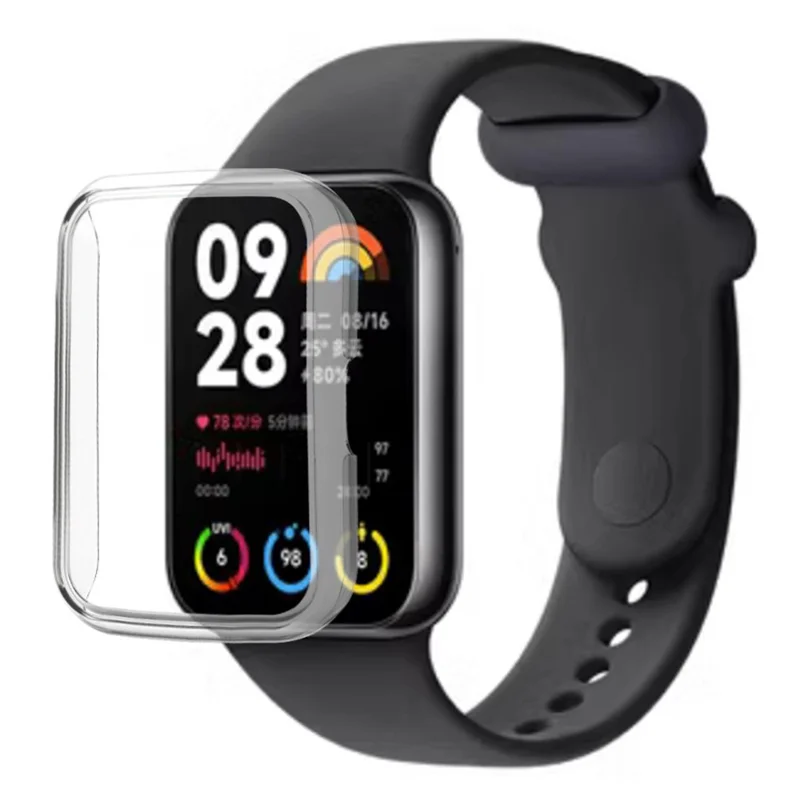 For Xiaomi Smart Band 8 Pro Watch Case Hard PC Frame Hollowed Cover - Transparent