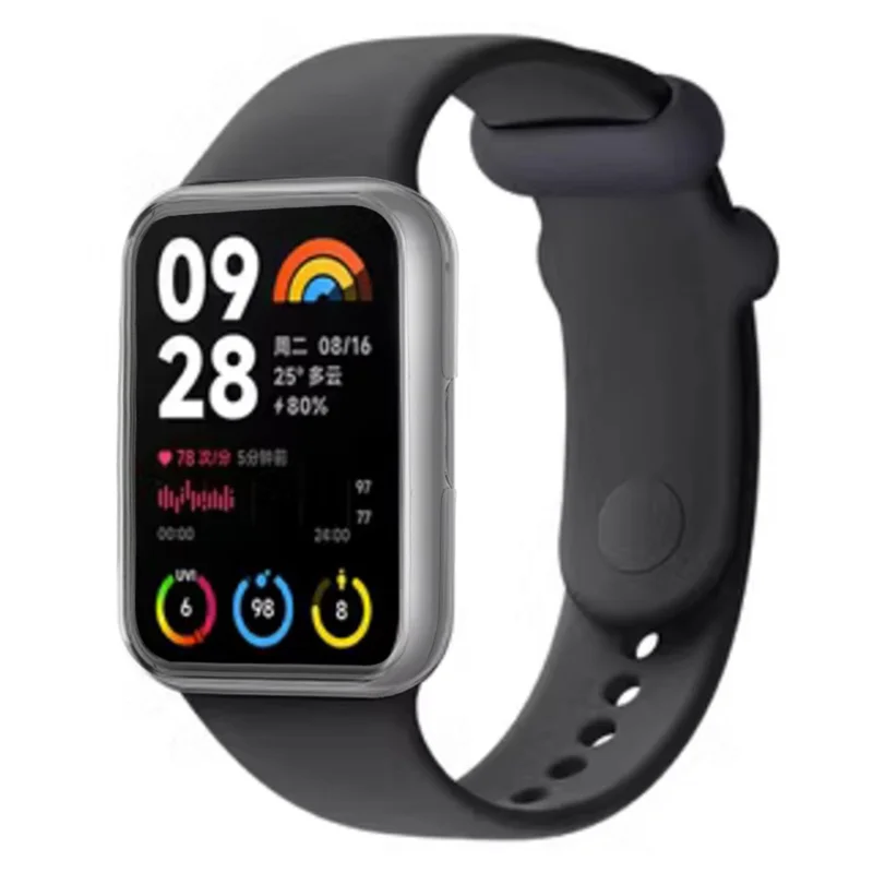 For Xiaomi Smart Band 8 Pro Watch Case Hard PC Frame Hollowed Cover - Transparent