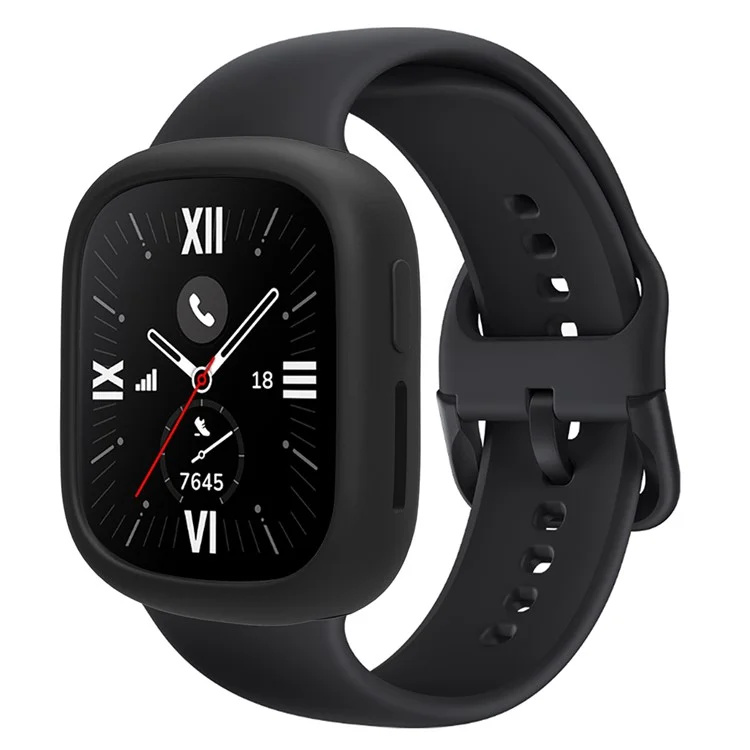 For Honor Watch 4 Silicone Case Protective Bumper Frame Watch Cover - Black