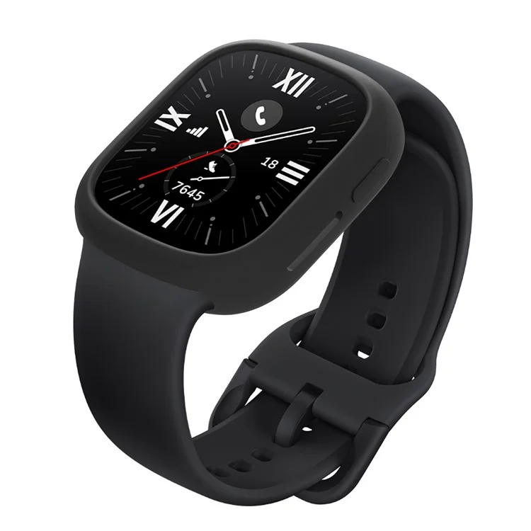 For Honor Watch 4 Silicone Case Protective Bumper Frame Watch Cover - Black