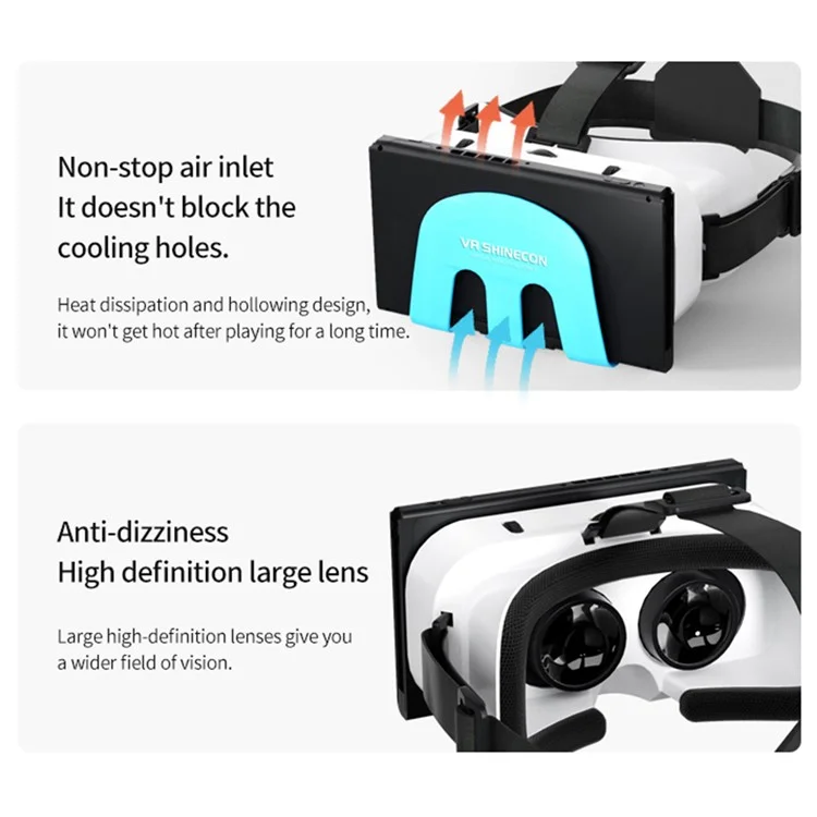 VR SHINECON G11 3D Virtual Reality Gaming Glasses for Nintendo Switch / Switch OLED HD VR Glasses