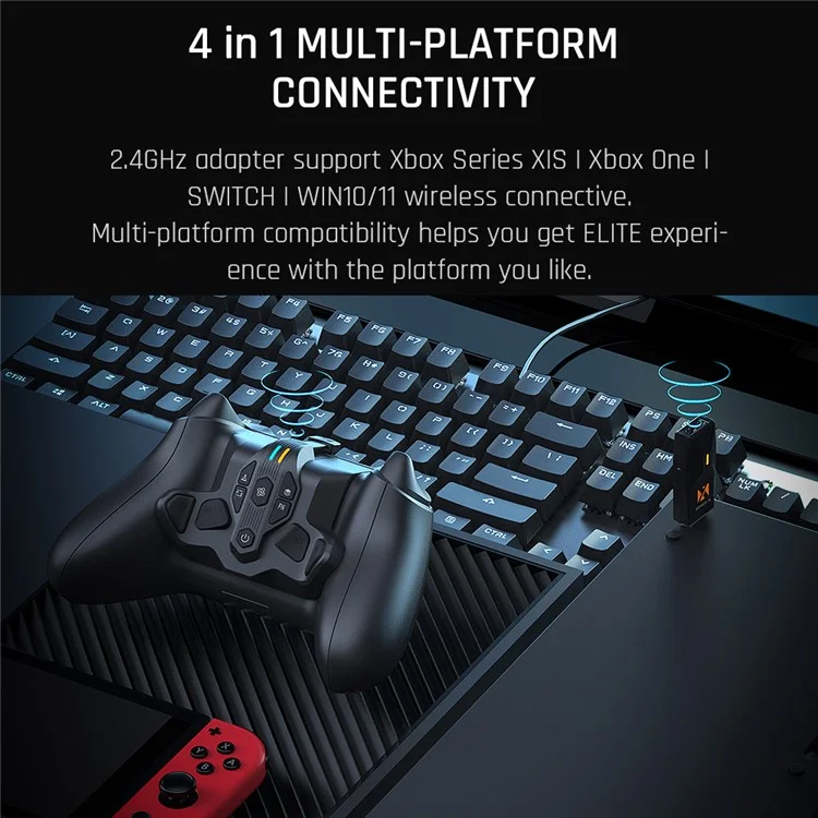 BIGBIG WON ARMOR-X Pro For Nintendo Switch / Xbox / PC Gaming Gamepad 2.4G Wireless Back Button - Black